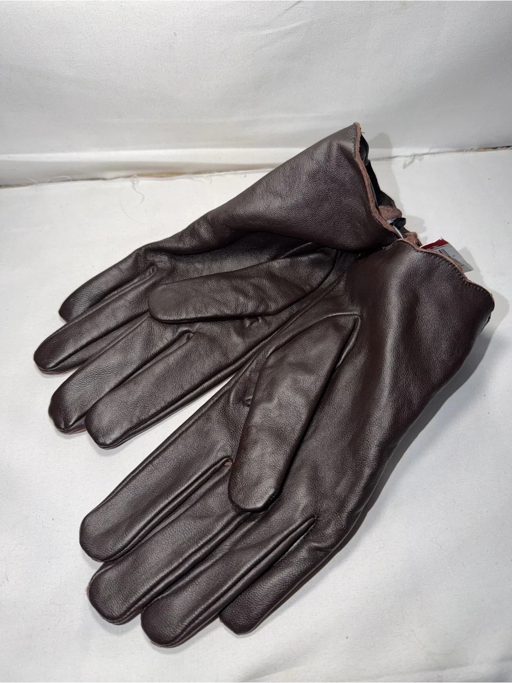 Classic Dark Brown Leather Gloves warm hands winter wear